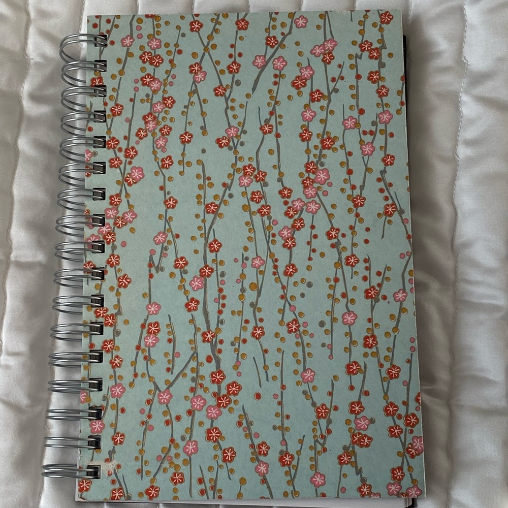 Floral spiral planner/journal - Blue and Pink